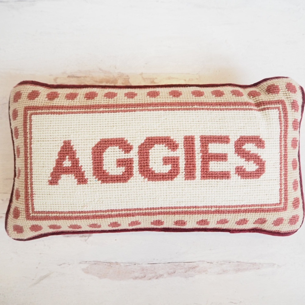 Texas Aggies collegiate Needlepoint Pillow